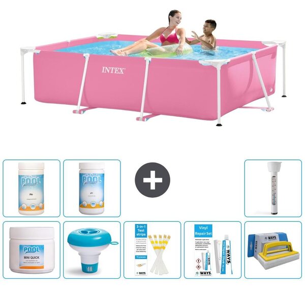 Piscina fuori terra rettangolare - 220x150x60 cm - 9 pezzi - Modello S43206
