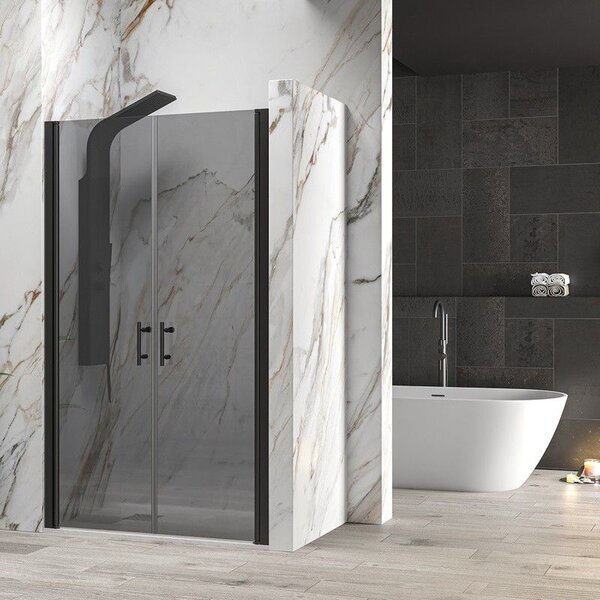 Kamalu porta doccia saloon 110-115 cm vetro fumé | ksal2800an