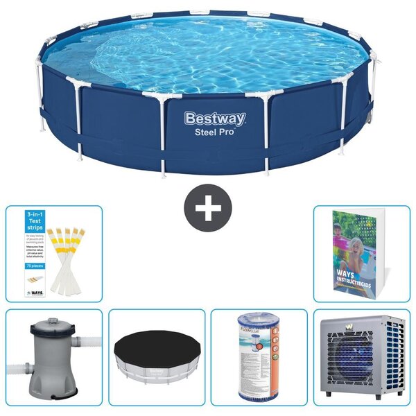 Piscina gonfiabile Bestway Steel Pro, rotonda, dimensioni 396x84 cm, composta da 5 parti, modello S203