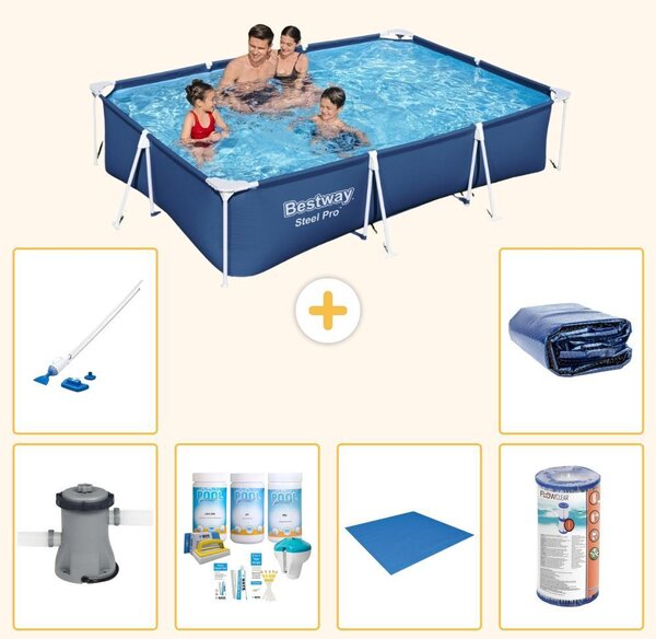 Bestway Steel Pro, piscina rettangolare - 300x201x66 cm - 7 pezzi - Modello S21572