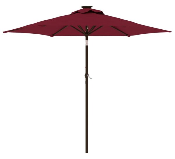 Ombrellone Giardino con Palo Acciaio Rosso Bordò 225x225x212 cm