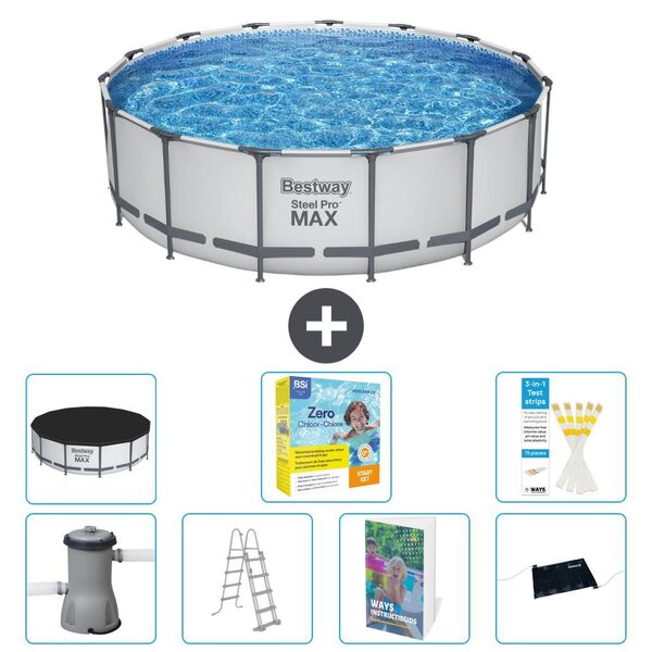 Piscina gonfiabile Bestway Steel Pro MAX, rotonda, 488x122 cm, composta da 6 parti, modello S582