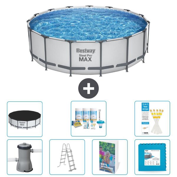 Piscina gonfiabile Bestway Steel Pro MAX, rotonda, 488x122 cm, composta da 6 parti, modello S536