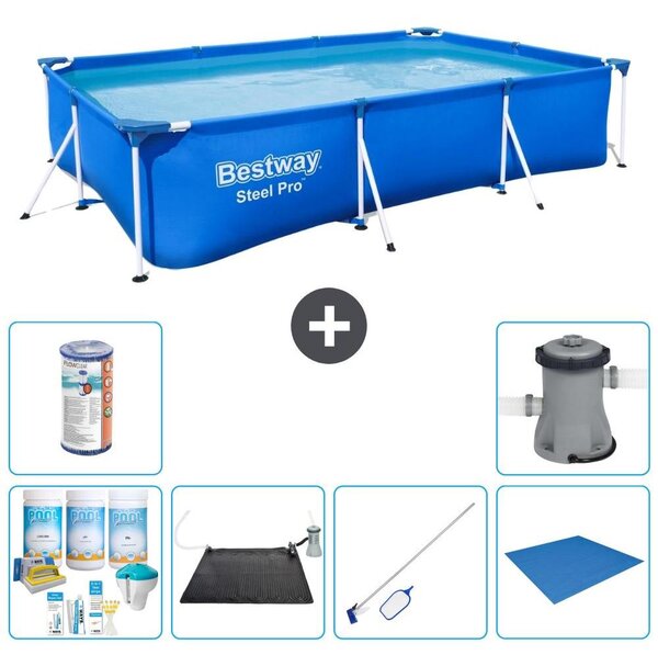 Bestway Steel Pro, piscina rettangolare - 300x201x66 cm - 7 pezzi - Modello S22077