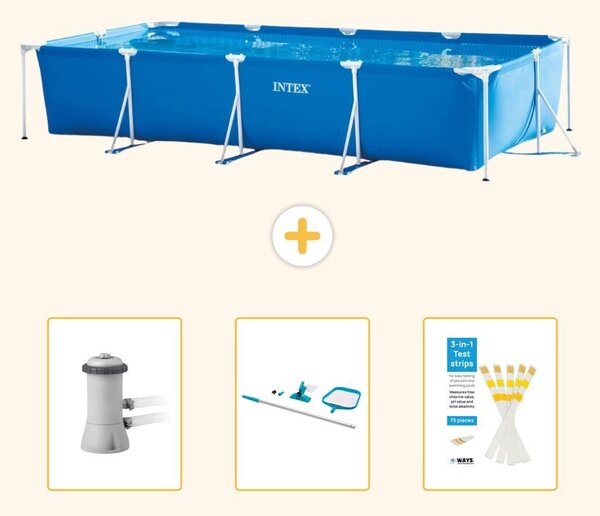 Piscina fuori terra rettangolare - 450x220x84 cm - Struttura in 4 parti - Modello SCB82