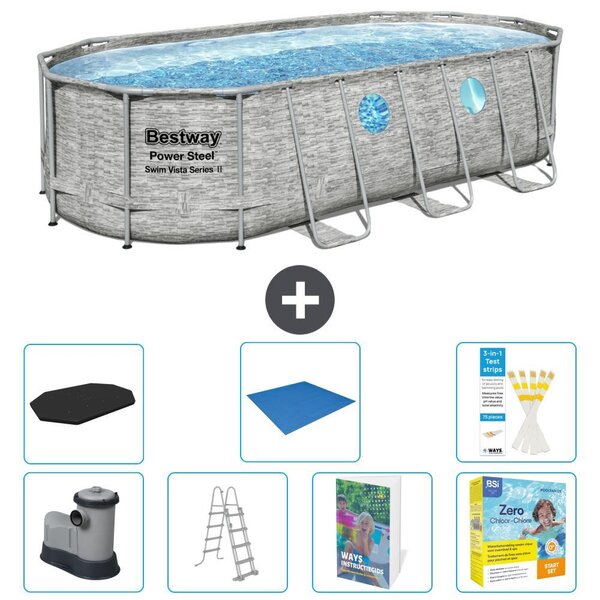Bestway Power Steel, piscina ovale - 549x274x122 cm - composta da 6 parti, modello S546