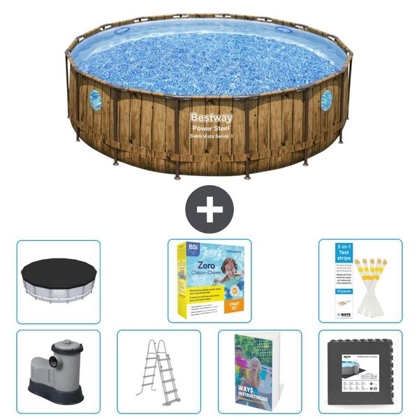 Bestway Power Steel, piscina rotonda - 488x122 cm - 6 pezzi, modello S607
