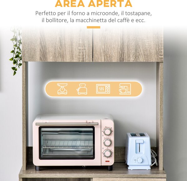 HOMCOM Credenza Moderna per Cucina o Sala da Pranzo, Mobile Buffet con Armadietti e Cassetti in Legno, Grigio, 71x41x178cm|Aosom