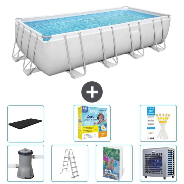 Bestway Power Steel, piscina rettangolare - 488x244x122 cm - composta da 6 parti, modello S606