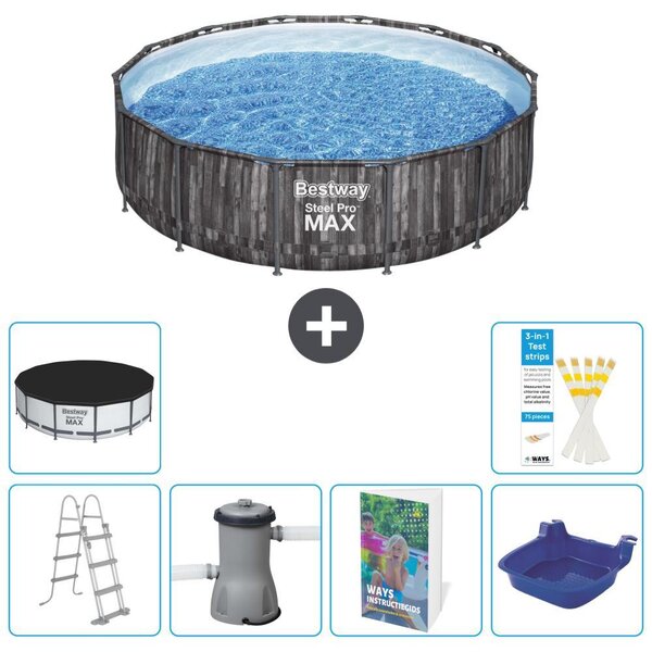Piscina gonfiabile Bestway Steel Pro MAX, rotonda, 427x107 cm, composta da 5 parti, modello S662
