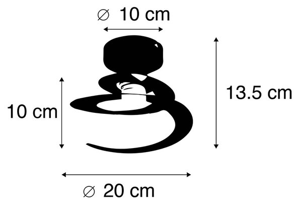 Plafoniera intelligente con paralume a spirale nero incluso Wifi A60 - Scroll