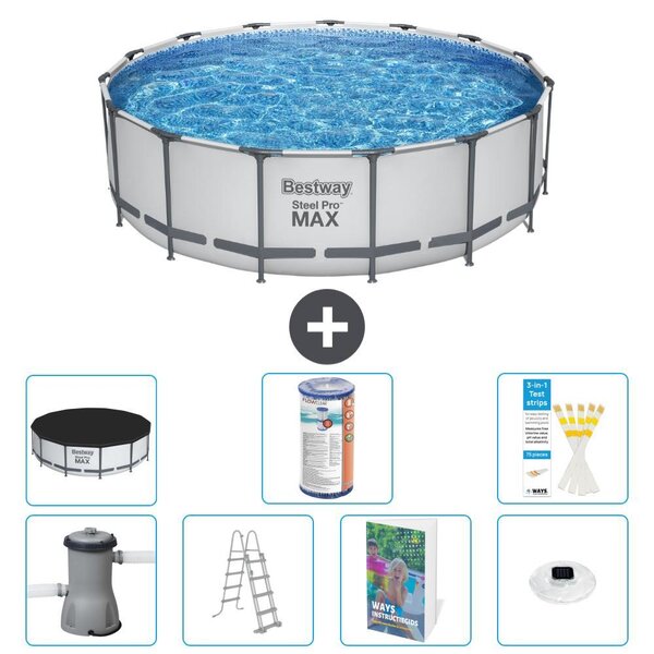 Piscina gonfiabile Bestway Steel Pro MAX, rotonda, 488x122 cm, composta da 6 parti, modello S622