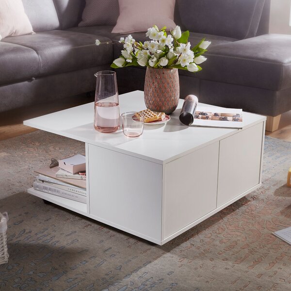 Tavolino design 70x70 cm bianco | Wohnling