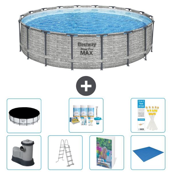 Bestway Steel Pro MAX, piscina in acciaio, forma rotonda - 549x122 cm - 6 pezzi, modello S599