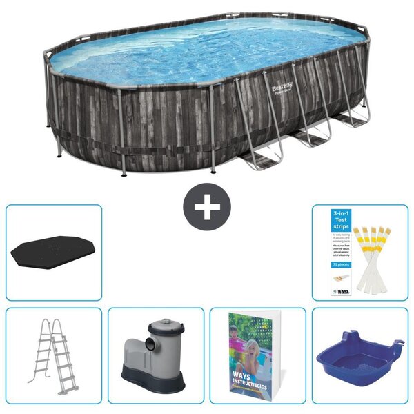 Bestway Power Steel, piscina ovale - 610x366x122 cm - 5 pezzi, modello S662