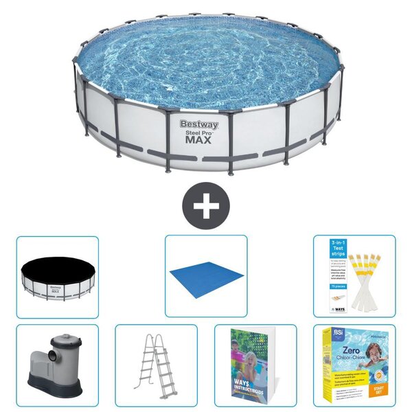 Piscina gonfiabile Bestway Steel Pro MAX, rotonda, 549x122 cm, composta da 6 parti, modello S546