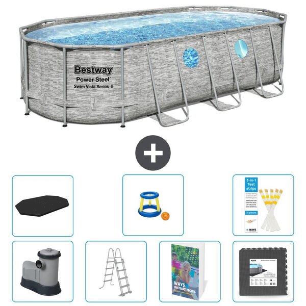 Bestway Power Steel, piscina ovale - 549x274x122 cm - composta da 6 parti, modello S525