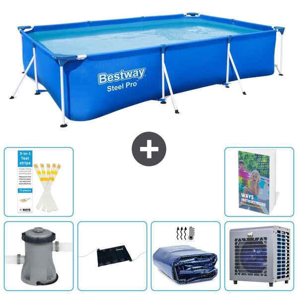 Bestway Steel Pro, piscina rettangolare - 300x201x66 cm - composta da 5 parti, modello S216