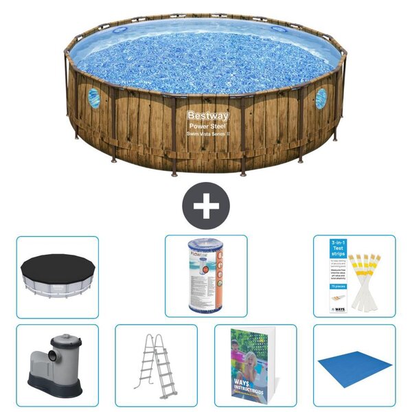 Bestway Power Steel, piscina rotonda - 488x122 cm - composta da 6 parti, modello S594