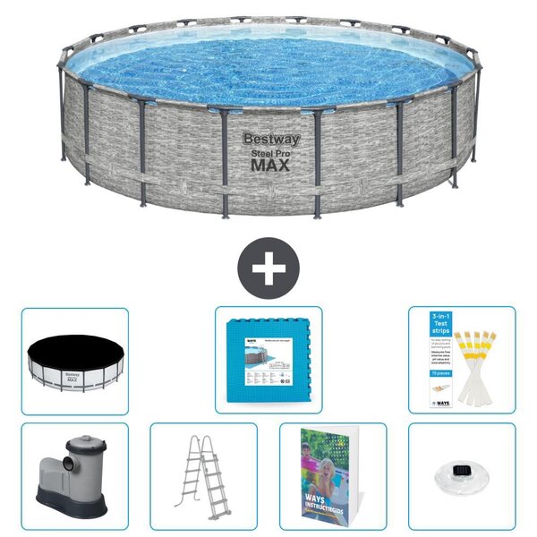 Piscina gonfiabile Bestway Steel Pro MAX, rotonda, 549x122 cm, composta da 6 parti, modello S674