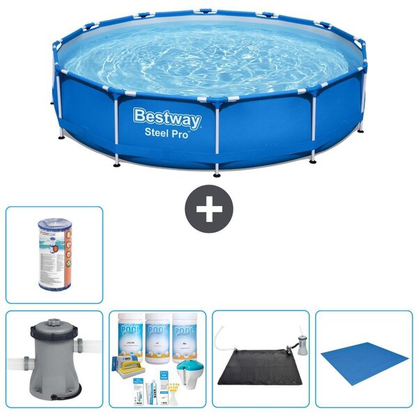 Bestway Steel Pro, piscina in acciaio, forma rotonda - 366x76 cm - composta da 6 parti, modello S22103