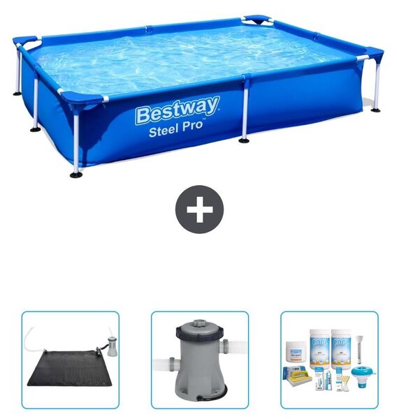 Bestway Steel Pro, piscina rettangolare - 221x150x43 cm - 4 pezzi - Modello S22707