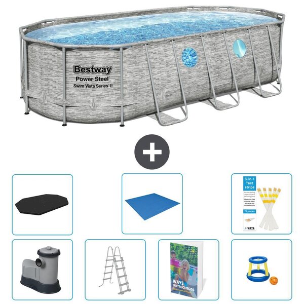 Bestway Power Steel, piscina ovale - 549x274x122 cm - composta da 6 parti, modello S568