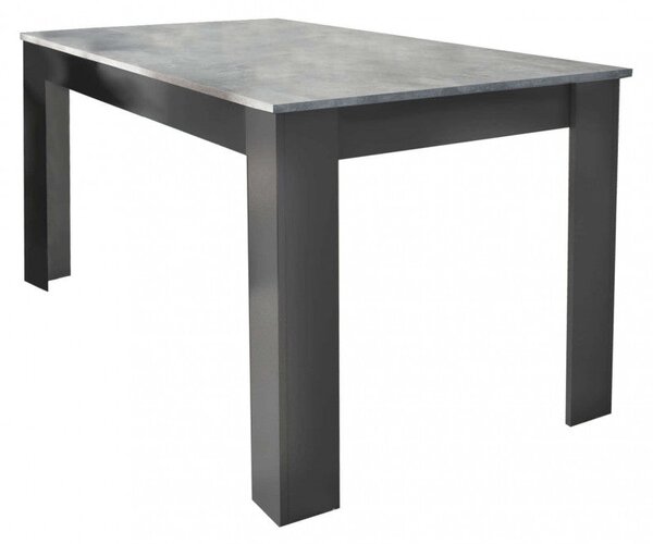 Tavolo Pepper 138x80x75 cm in Truciolare bilaminato Antracite e Grigio effetto Cemento