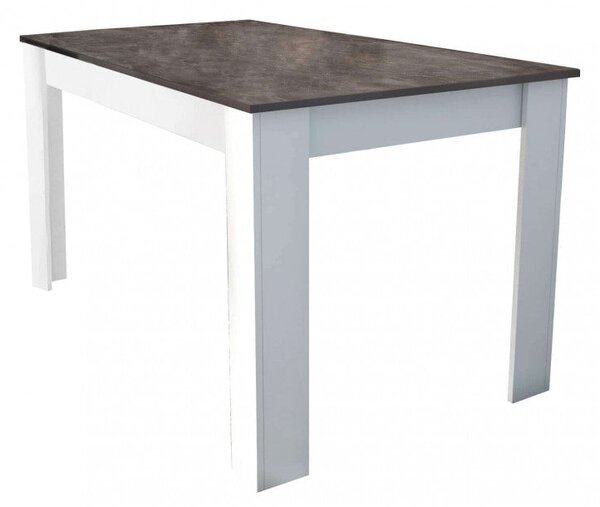 Tavolo Pepper 160x80x75 h cm in Truciolare bilaminato Bianco e Grigio effetto Cemento