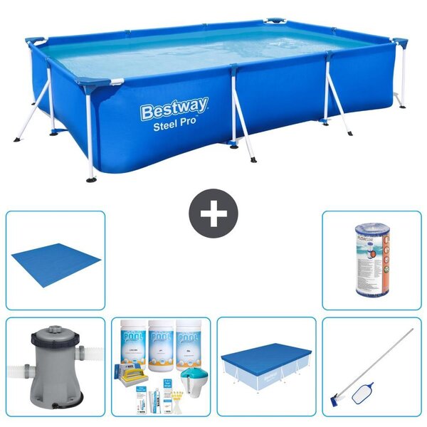 Bestway Steel Pro, piscina rettangolare - 300x201x66 cm - 7 pezzi - Modello S21563