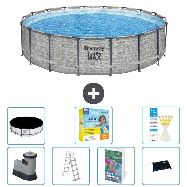 Piscina gonfiabile Bestway Steel Pro MAX, rotonda, 549x122 cm, composta da 6 parti, modello S582