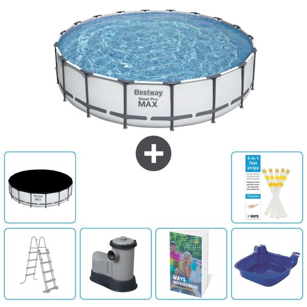 Piscina gonfiabile Bestway Steel Pro MAX, rotonda, 549x122 cm, composta da 5 parti, modello S662
