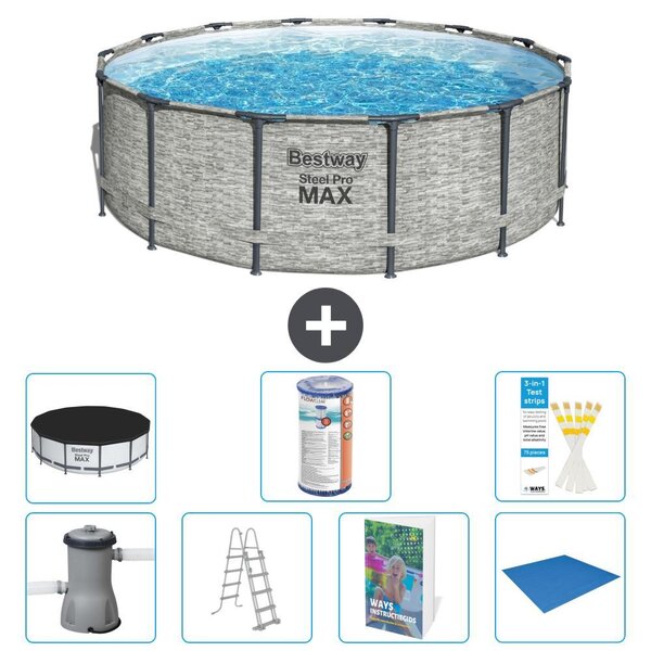Piscina gonfiabile Bestway Steel Pro MAX, rotonda, 427x122 cm, composta da 6 parti, modello S594