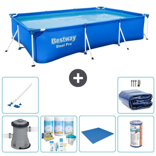 Bestway Steel Pro, piscina rettangolare - 300x201x66 cm - 7 pezzi - Modello S21572