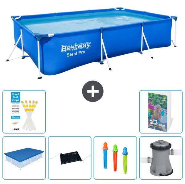 Bestway Steel Pro, piscina rettangolare - 300x201x66 cm - 5 pezzi, modello S37