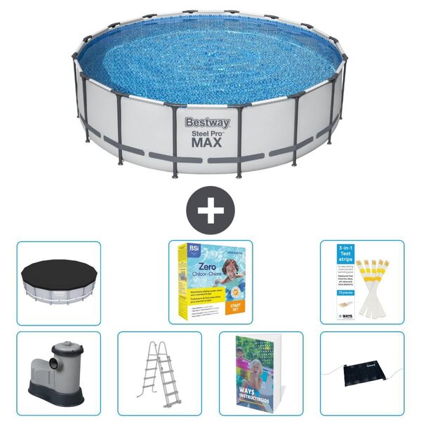 Piscina gonfiabile Bestway Steel Pro MAX, rotonda, 488x122 cm, composta da 6 parti, modello S582