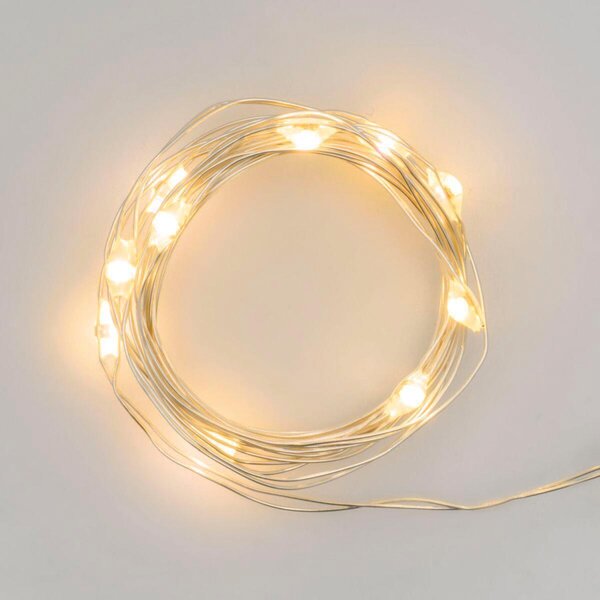 Catena luminosa 10 lampadine LED bianco caldo 1 m