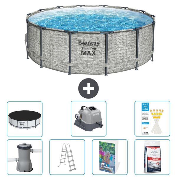Piscina gonfiabile Bestway Steel Pro MAX, rotonda, 427x122 cm, composta da 6 parti, modello S649