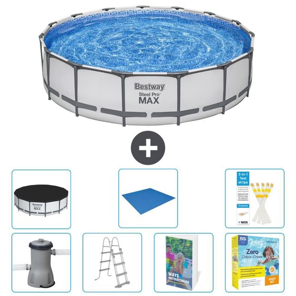 Piscina gonfiabile Bestway Steel Pro MAX, rotonda, 457x122 cm, composta da 6 parti, modello S546