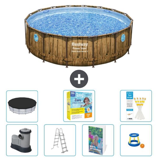 Bestway Power Steel, piscina rotonda - 488x122 cm - composta da 6 parti, modello S529