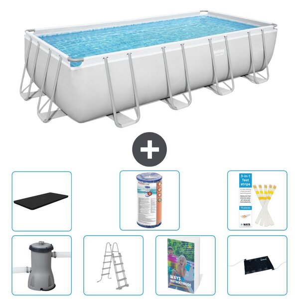 Bestway Power Steel, piscina rettangolare - 488x244x122 cm - composta da 6 parti, modello S619