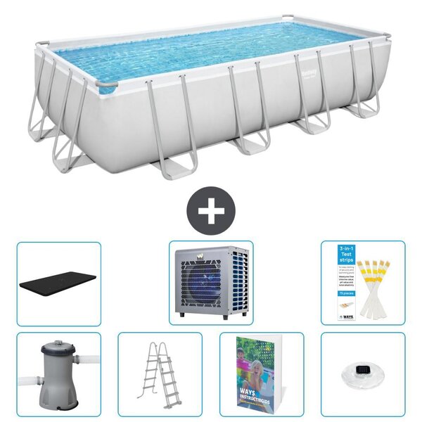 Bestway Power Steel, piscina rettangolare - 488x244x122 cm - composta da 6 parti, modello S523