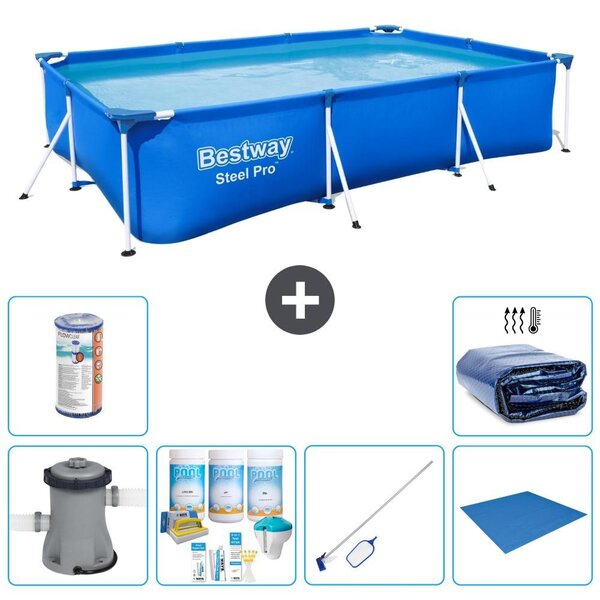 Bestway Steel Pro, piscina rettangolare - 300x201x66 cm - 7 pezzi - Modello S21571