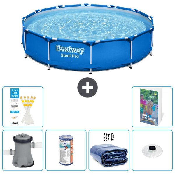 Piscina gonfiabile Bestway Steel Pro, rotonda, dimensioni 366x76 cm, composta da 5 parti, modello S275