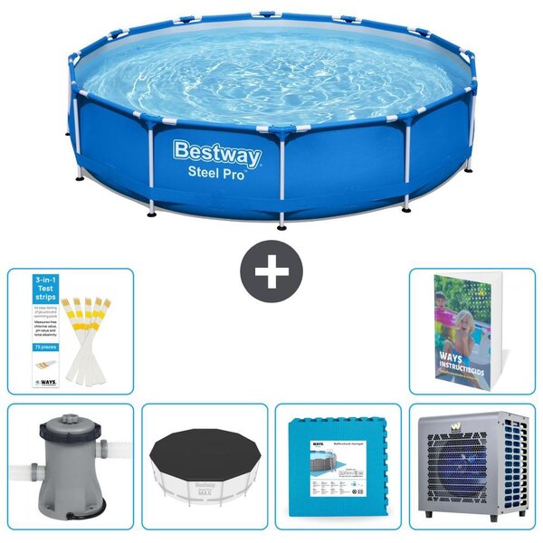 Piscina gonfiabile Bestway Steel Pro, rotonda, dimensioni 366x76 cm, composta da 5 parti, modello S290