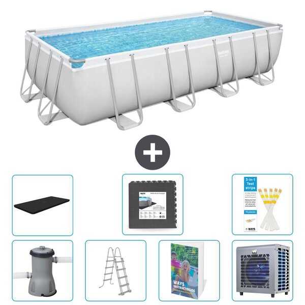 Bestway Power Steel, piscina rettangolare - 488x244x122 cm - composta da 6 parti, modello S538
