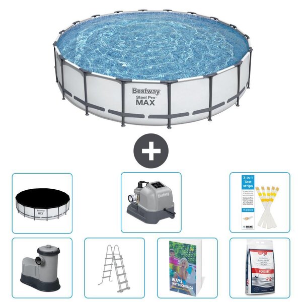 Bestway Steel Pro MAX, piscina in acciaio, forma rotonda - 549x122 cm - composta da 6 parti, modello S649