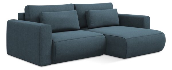 Divano angolare blu allungabile/con contenitore (con penisola a destra/con chaise lounge) Kapua – Makamii