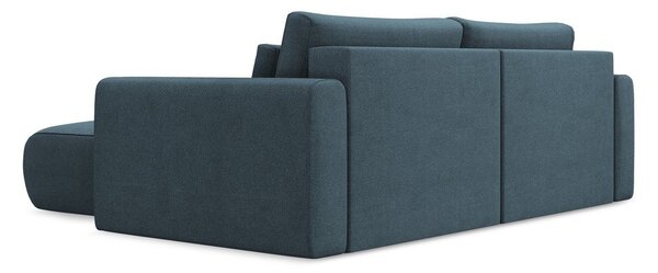 Divano angolare blu allungabile/con contenitore (con penisola a destra/con chaise lounge) Kapua – Makamii
