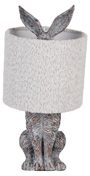 Clayre & Eef Lampada da tavolo Rabbit Ø 20x43 cm Marrone Grigio Plastica